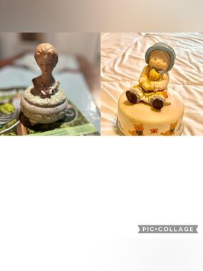 Porcelain Lady Figurine Trinket Box & Holly Hobbie plays it’s a small world.